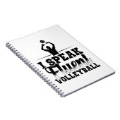 選手とコーチのギフトのためのバレーボールことわざ ノートブック (右側)