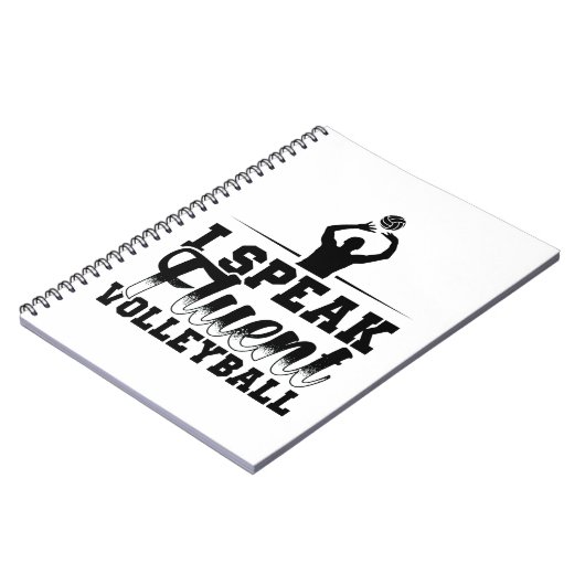 選手とコーチのギフトのためのバレーボールことわざ ノートブック (左側)