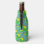 選手とファンとのサッカーデザインサッカーテーマ ボトルクーラー (ボトル裏面)