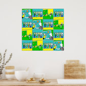 選手と応援ファンとのサッカーデザイン ポスター (キッチン)