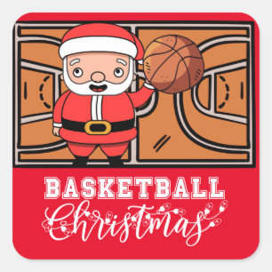 選手のためのサンタクロースからのバスケットボールクリスマス スクエアシール