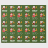 選手のためのサンタクロースからのバスケットボールクリスマス ラッピングペーパー (フラット)