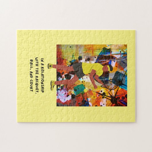 選手のためのテニスのスローガン ジグソーパズル (横)