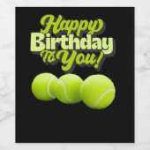 選手のためのボールであなたにテニスの誕生日 ワインラベル (シングルラベル)