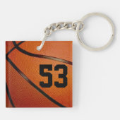 選手のための格安バスケットボールパーソナライズされたギフト キーホルダー (裏面)