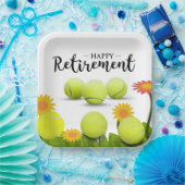 選手のための花付きテニスボール引退 ペーパープレート (パーティー)