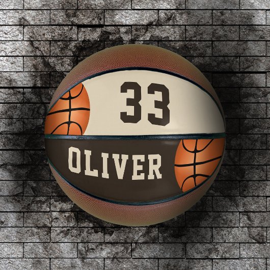 選手のカスタム名前と番号を持つバスケットボール バスケットボール