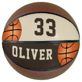 選手のカスタム名前と番号を持つバスケットボール バスケットボール (正面)