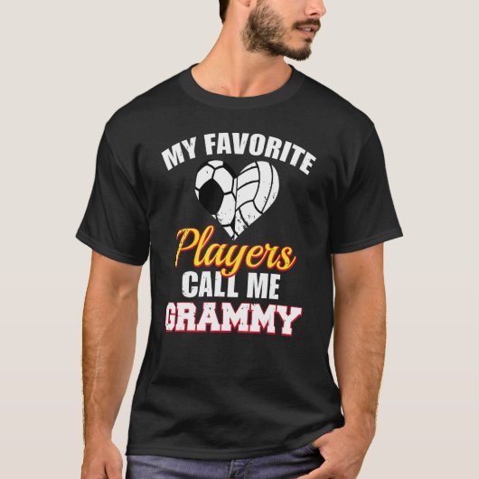 選手は私お気に入りのをグラミー・サッカー・バレーボールと呼ぶ Tシャツ (正面)