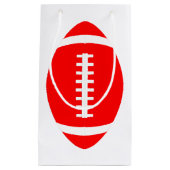 選手またはコーチのための垂直レッドサッカー抱き枕 スモールペーパーバッグ (正面)