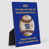 選手または野球コーチのギフト、あなたの色、文字 フォトプラーク (側面)