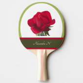 選手エレガント:レッドローズ絵を描ズ 卓球ラケット (裏面)