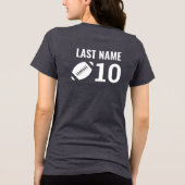 選手カスタム名番号グレーのサッカーチーム トライブレンドＴシャツ (裏面)