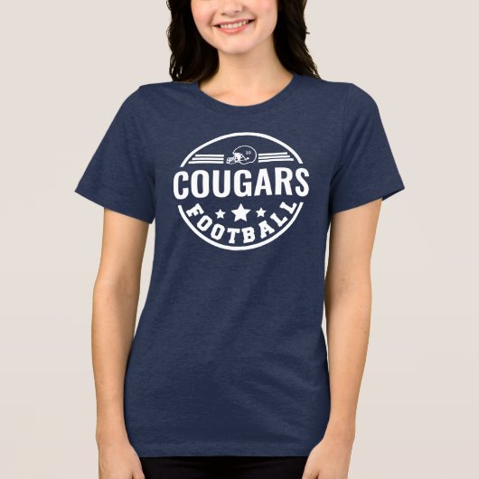 選手カスタム名番号ネイビーのサッカーチーム トライブレンドＴシャツ (正面)