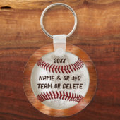選手カッコいいのチーム名と年のための野球ギフト キーホルダー (正面)
