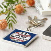 選手パーソナライズされたのチームカラー向け野球ギフト キーホルダー (側面)