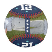 選手パーソナライズされたの写真と番号の野球 野球ボール (正面)