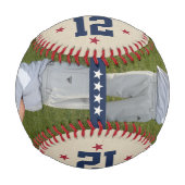 選手パーソナライズされたの写真と番号の野球 野球ボール (正面)