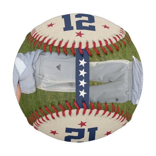 選手パーソナライズされたの写真と番号の野球 野球ボール (正面)