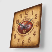 選手パーソナライズされたやコーチのためのサッカー時計 スクエア壁時計 (傾斜)