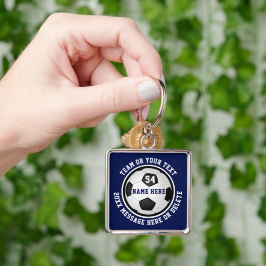 選手パーソナライズされたシニア向けサッカーギフトアイディア キーホルダー (手)