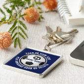 選手パーソナライズされたシニア向けサッカーギフトアイディア キーホルダー (側面)