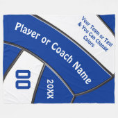 選手パーソナライズされた又はコーチのためのバレーボールのギフト フリースブランケット (正面(横))