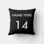 選手パーソナライズされた名つきサッカー枕 クッション (裏面)