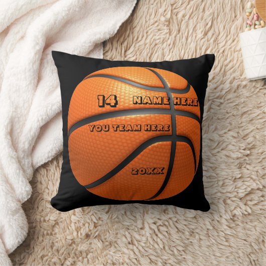 選手パーソナライズされた名のバスケットボールのクッション クッション (ブランケット)