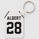 選手パーソナライズされた名のバスケットボールコート キーホルダー (裏面)