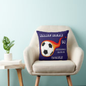 選手パーソナライズされた名の付いたサッカーブルー枕 クッション (椅子)