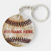 選手パーソナライズされた向け野球ギフト キーホルダー (裏面)