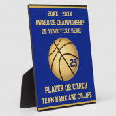 選手向け金ゴールドバスケットボール優秀賞 フォトプラーク (側面)