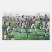 選手権素晴らし戦、ヴィンテージボクシング 長方形シール (正面)