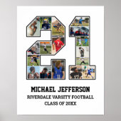 選手番号21シニアスポーツチーム写真コラージュ ポスター (正面)