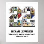 選手番号22シニアスポーツチーム写真コラージュ ポスター (正面)