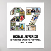 選手番号27シニアスポーツチーム写真コラージュ ポスター (正面)