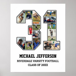 選手番号31シニアスポーツチーム写真コラージュ ポスター
