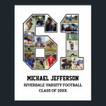 選手番号61シニアスポーツチーム写真コラージュ ポスター<br><div class="desc">選手パーソナライズされた数61の写真コラージュ。このカスタマイズ可能な写真の贈り物は、あなたのアスリートの息子、娘や学生のためのシニア夜、スポーツ賞の宴会や誕生日の贈り物に最適である。スポーツゲー素晴らしムの時大切間や思い出を表示する方法だ。ポスターは写真のコラージュを備えており、名前カスタマイズ、学校チーム、クラス年、または任意の文字と共にカスタム使用できる。サッカーユニークチーム、バスケットボールチーム、野球チーム、サッカーチーム、バレーボールチーム、ソフトボールチーム、または選手ナンバーのスポーツチームにとって有意義なギフトとなる。</div>