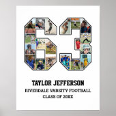 選手番号63シニアスポーツチーム写真コラージュ ポスター (正面)