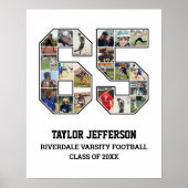 選手番号65シニアスポーツチーム写真コラージュ ポスター (正面)