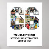 選手番号66シニアスポーツチーム写真コラージュ ポスター (正面)