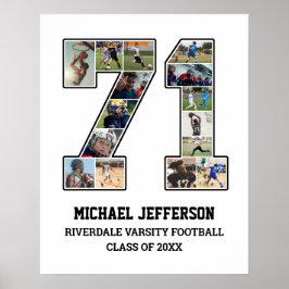 選手番号71シニアスポーツチーム写真コラージュ ポスター