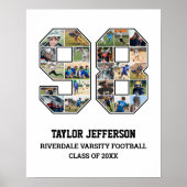 選手番号98シニアスポーツチーム写真コラージュ ポスター (正面)