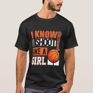 選手遊に対する女子バスケットボールギフトのよう10代のに Tシャツ