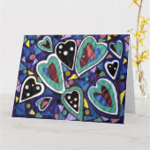 選択されたハート カード (黄色い花)