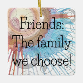 選択されたファミリースクエアギフトラベル/ セラミックオーナメント