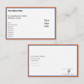 選択されたマンゴーと深いブルーオンラインビズロゴ 名刺 (正面/裏面)