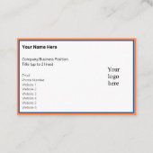 選択されたマンゴーと深いブルーオンラインビズロゴ 名刺 (正面)