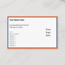 選択されたマンゴーと深いブルーオンラインビズロゴ 名刺